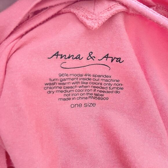 Anna Ava Coral Pink Poncho Style Top Slouchy One Size Flutter Sleeve Jersey Knit - Picture 5 of 6